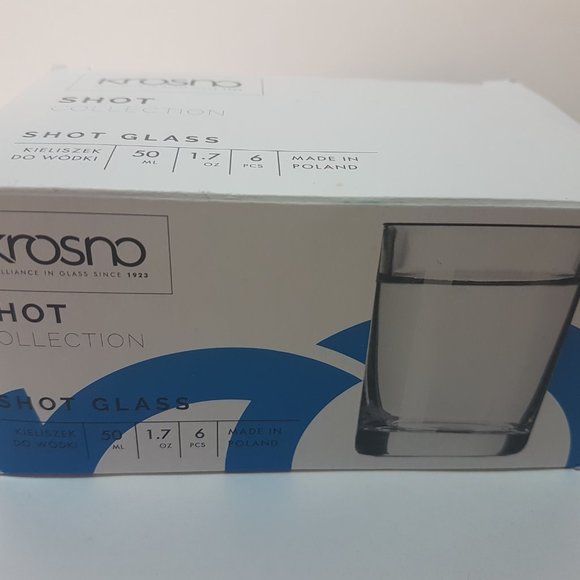 Krosno - Set of 6 clear shot glasses - Barware Drinkware Kitchen Dining Glass - Picture 3 of 10